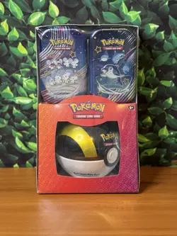 -SEALED- Pokemon TCG - Ultra Ball + (2) Paldean Fates Mini Tins Pack Sam's Club - Image 1
