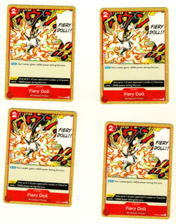 Set Of 4 Fiery Doll OP03-019 Common One Piece Trading Card - Image 1