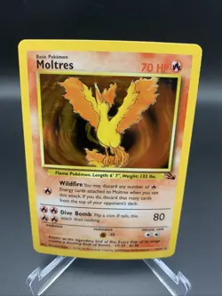 Pokemon TCG Moltres Fossil Holo Card 12/62 1999 Lightly Played - Image 1