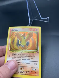 Pokemon TCG Moltres Fossil Holo Card 12/62 1999 Lightly Played - Image 3