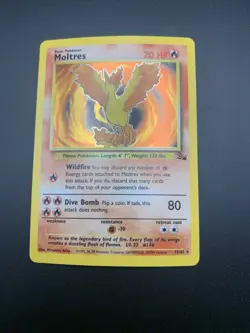 Pokemon TCG Moltres Fossil Holo Card 12/62 1999 Lightly Played - Image 4