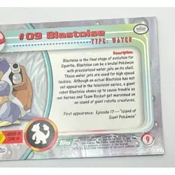 Blastoise Pokemon Card Topps #09 TV Animation Edition Series Green Logo - Image 4