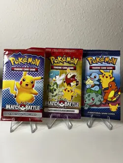 3x Pokemon Match Battle McDonalds Promo Sealed Booster Packs - Image 1