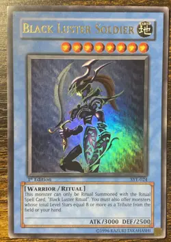 Yugioh Black Luster Soldier 1st Edition Sye Nm With Misprint - Image 1
