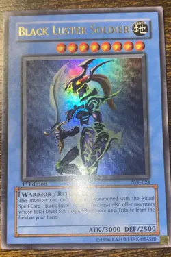 Yugioh Black Luster Soldier 1st Edition Sye Nm With Misprint - Image 2