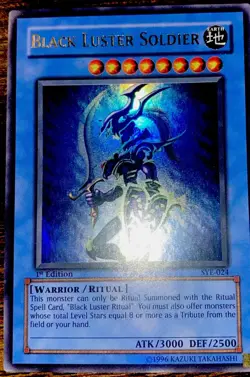 Yugioh Black Luster Soldier 1st Edition Sye Nm With Misprint - Image 3