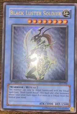 Yugioh Black Luster Soldier 1st Edition Sye Nm With Misprint - Image 4