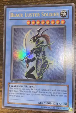 Yugioh Black Luster Soldier 1st Edition Sye Nm With Misprint - Image 5