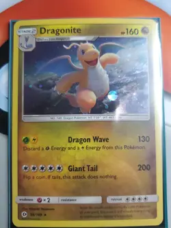Pokemon TCG Dragonite Sun & Moon Base Set 96/149 Promo Cosmos Holo Rare - Image 1