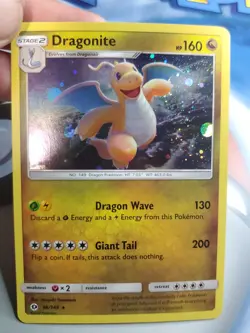 Pokemon TCG Dragonite Sun & Moon Base Set 96/149 Promo Cosmos Holo Rare - Image 2