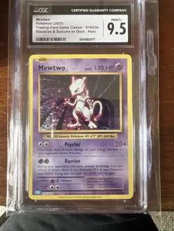 2023 POKEMON CLB-TCG CLASSIC BLASTOISE & SUICUNE ex DECK 014 MEWTWO CGC 9.5 - Image 1