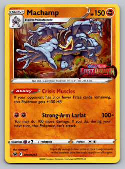 Machamp Pokemon Lost Origin SWSH243 Prerelease Black Star Promo NM - Image 1