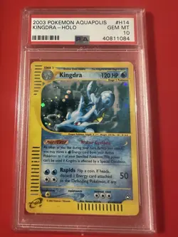 Pokemon TCG 2003 Aquapolis Kingdra HOLO #H14 PSA 10 GEM MENT - Image 1
