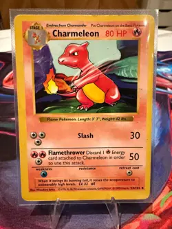 Charmeleon 24/102 Base Set SHADOWLESS 1999 WOTC Pokemon MP - Image 1
