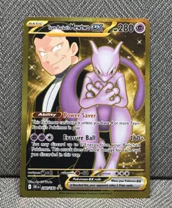 Pokemon Team Rockets Mewtwo EX Gold Hyper Rare 240/182 Destined Rivals NM Fresh - Image 1