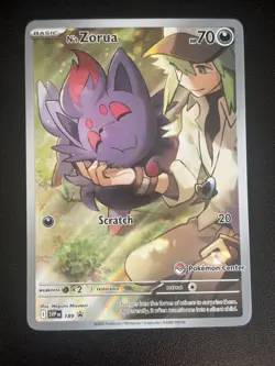 Pokemon N's Zorua Pokemon Center Exclusive Holo 189 SVP Scarlet & Violet 70 HP - Image 1