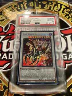 YuGiOh BLACK-WINGED ASSAULT DRAGON #MP23-EN187🔥PSA 10🔥1st ED-2023 SECRET RARE - Image 2