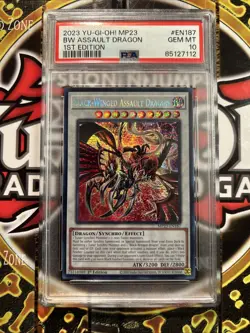 YuGiOh BLACK-WINGED ASSAULT DRAGON #MP23-EN187🔥PSA 10🔥1st ED-2023 SECRET RARE - Image 3