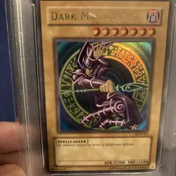 Dark Magician SDY-006 Unlimited Edition Ultra Rare YuGiOh 2002 Yugi PSA 8 NM-MT - Image 2
