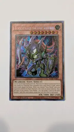 Yu-Gi-Oh! TCG Toon Black Luster Soldier BLCR-EN065 1st Edition Secret Rare NM - Image 1