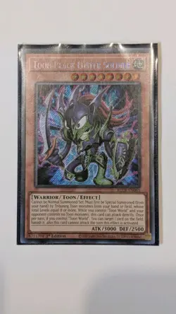Yu-Gi-Oh! TCG Toon Black Luster Soldier BLCR-EN065 1st Edition Secret Rare NM - Image 3
