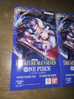 Bandai One Piece Card Game AZURE SEA'S SEVEN (2) Sleeved Booster Pack 12 CARDS - Image 2