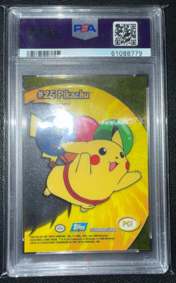 2000 TOPPS POKEMON TV ANIMATION CLEAR CARDS #PC1 PIKACHU PSA 10 - Image 2