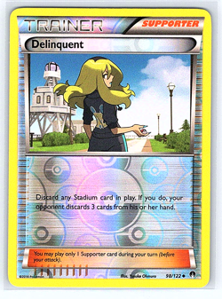 Delinquent [Reverse Holo] 98/122 Breakpoint LP Pokemon Card - Image 1