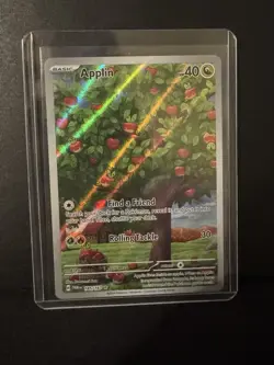 Pokemon TCG Applin 185/167 Twilight Masquerade Illustration Card NM - Image 1