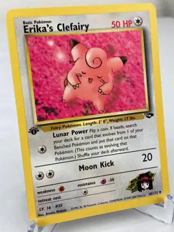 Erika's Clefairy 40/132 Gym Challenge WOTC Pokemon Card 1st Edition - LP - Image 2