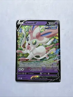 Sylveon V SWSH202 Black Star Promo Full Art Pokemon TCG Card NM - Image 1