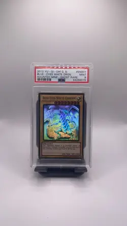 Yu-Gi-Oh Blue-Eyes White Dragon Haunted Mine GLD5-EN001 Ghost Rare PSA 9 - Image 1