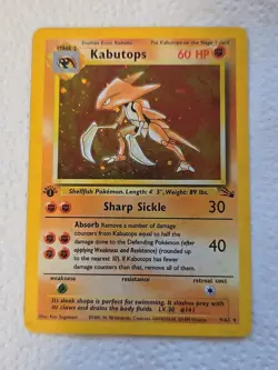 Pokemon Card -Kabutops Holo 9/62 1 Ed - ENG - Fossil Prima Edizione - Image 1