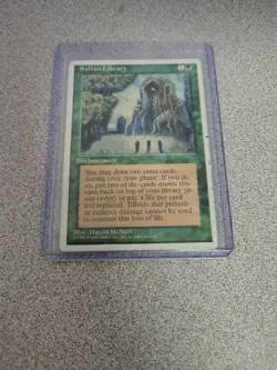 vintage Magic the Gathering Sylvan Library 4th ed. rare mp - Image 1