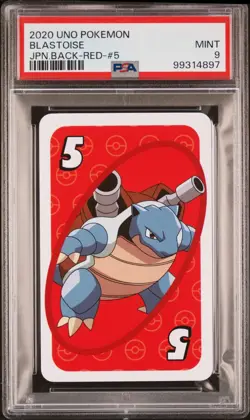 PSA 9 Japanese Blastoise UNO Red 5 Pokemon Trading Card Game 2020 - Image 1