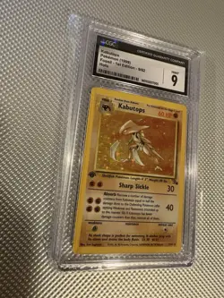 1999 Pokemon TCG Fossil Kabutops Holo 1st Edition CGC 9 9/62 Card Stock - Image 3