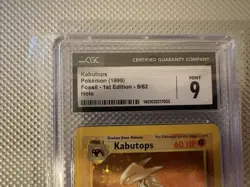 1999 Pokemon TCG Fossil Kabutops Holo 1st Edition CGC 9 9/62 Card Stock - Image 5