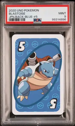 2020 Uno Pokemon Blastoise Japanese Back-Blue-#5 PSA 9 - Image 1
