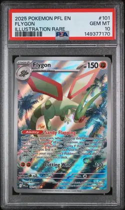 2025 POKEMON PFL EN-PHANTASMAL FLAMES ILLUSTRATION RARE #101 FLYGON PSA 10 - Image 1