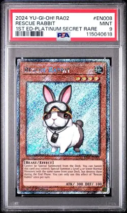 2024 Yu-Gi-Oh! Rescue Rabbit Rarity Collection II 1st Edition Plat Secret PSA 9 - Image 1