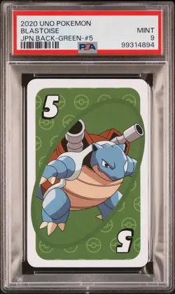 PSA 9 2020 Uno Pokemon Blastoise Asia Back Green #5 - Image 1
