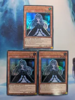 YuGiOh! Ghost Belle & Haunted Mansion RA01-EN011 Ultra Rare x 3 PLAYSET 1st Ed - Image 1