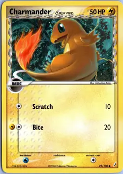 CHARMANDER Δ 49/100 COMMON CRYSTAL GUARDIANS POKEMON HP - Image 1