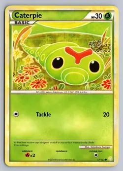 CATERPIE 57/123 COMMON HEARTGOLD & SOULSILVER POKEMON LP - Image 1