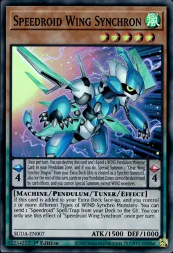 Speedroid Wing Synchron - Super Rare 1st Edition SUDA-EN007 - NM - YuGiOh - Image 1