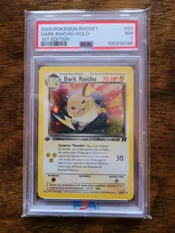 Pokemon Team Rocket 1st Edition Raichu Holo PSA 7 #83 - Image 1