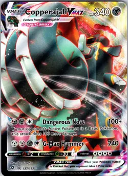 Copperajah VMAX 137/192 SWSH02: Rebel Clash Pokemon NM Holo - Image 1