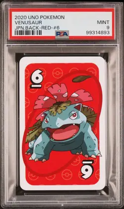 2020 UNO POKEMON VENUSAUR JAPANESE BACK RED #6 PSA 9 - Image 1