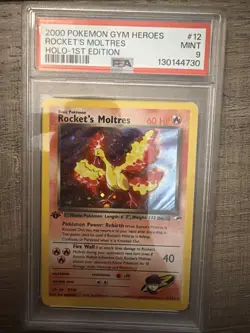 2000 Pokemon Gym Heroes 1st Edition Rocket's Moltres #12 Holo Cleannn - Image 1