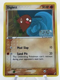 Diglett 50/100 Common Crystal Guardians Reverse Holo Pokemon Card Stamped - Image 1